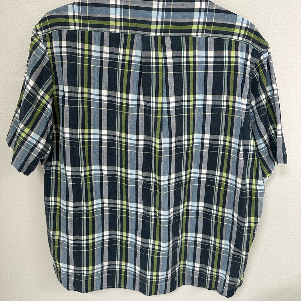Men's Blue & Green Plaid Shirt - Picture 3 of 3